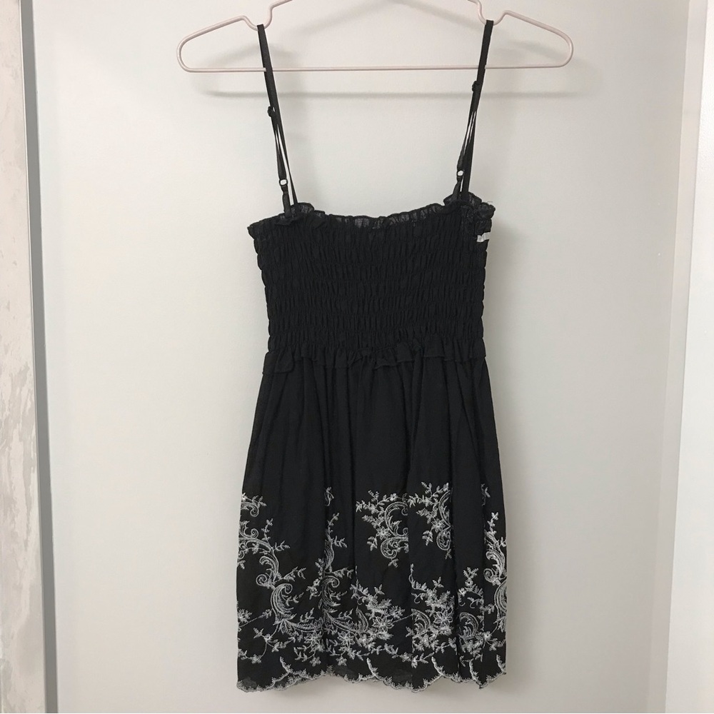 Solitaire Ruched Embroidered Mini Dress - Picture 2 of 3
